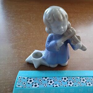 Porcelain Child with a Violin Candleholder Fiqurine  by R & R Imports, Inc.